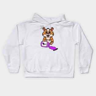 Funny Hamster spilled grape jam Kids Hoodie